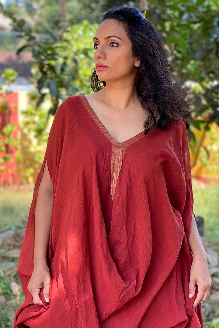 Burgundy Kaftan Summer Dress by Sepia Stories at Pernia's Pop Up Shop