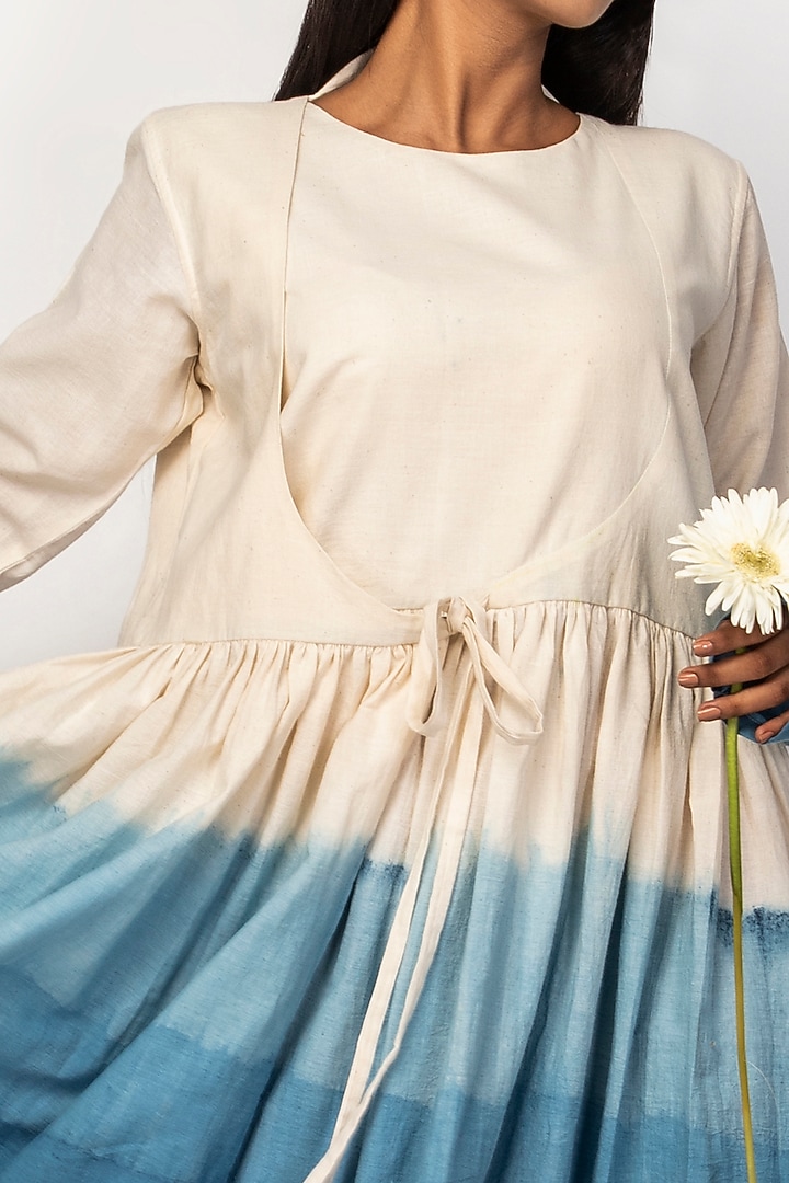 Beige Dip Dyed Summer Dress by Sepia Stories at Pernia's Pop Up Shop