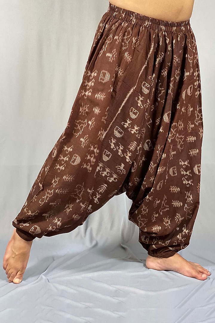 Brown Drop-Crotch Pants by Sepia Stories Men at Pernia's Pop Up Shop