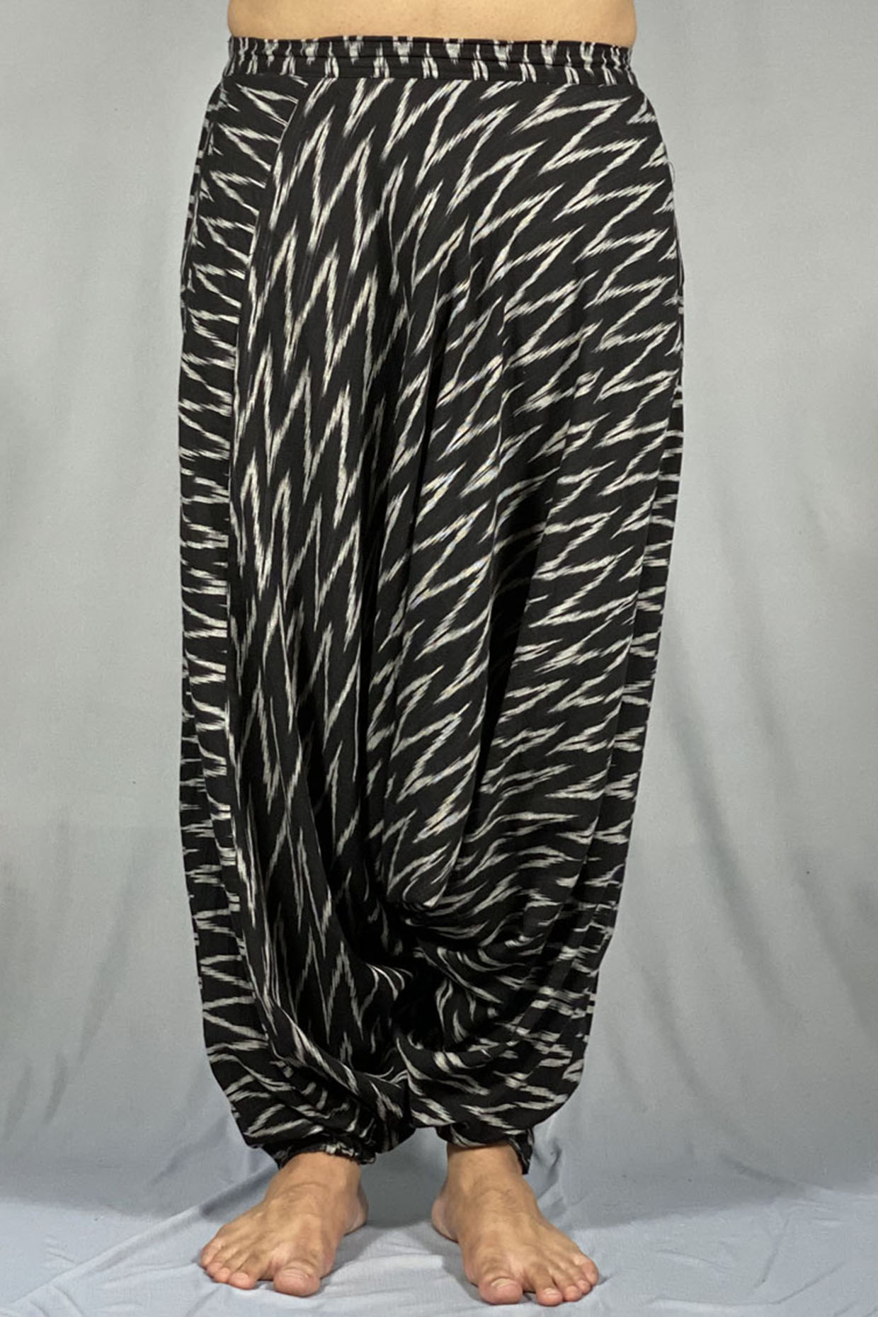 Black & White Drop-Crotch Pants by Sepia Stories Men