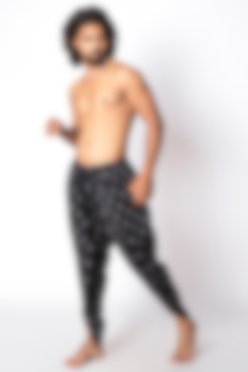 Black Ikat Dhoti Pants by Sepia Stories Men at Pernia's Pop Up Shop