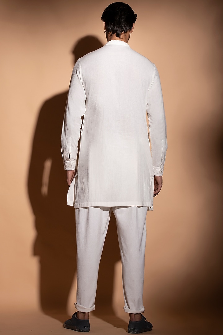 Off White Double Layered Kurta by STUDIO ERROR MEN at Pernia's Pop Up Shop