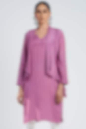 Lilac Cotton Silk Layered Tunic by SEVENDC at Pernia's Pop Up Shop