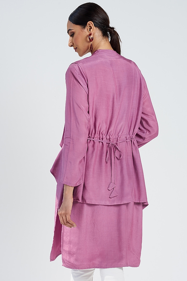 Lilac Cotton Silk Layered Tunic by SEVENDC at Pernia's Pop Up Shop