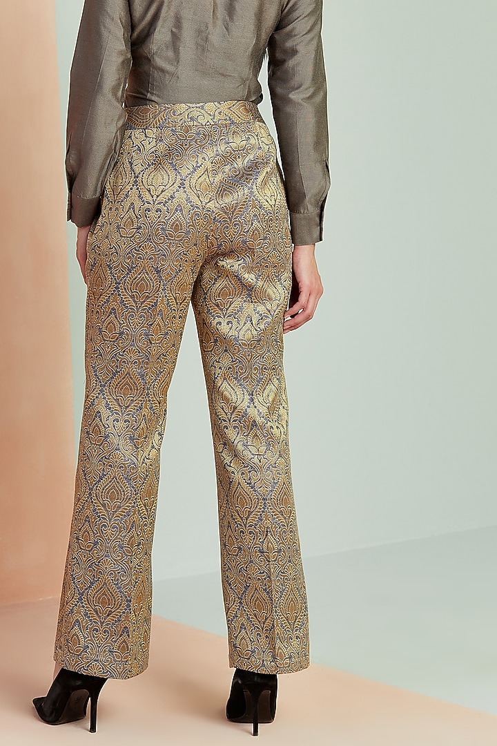 Gold Silk Pants by SEVENDC at Pernia's Pop Up Shop