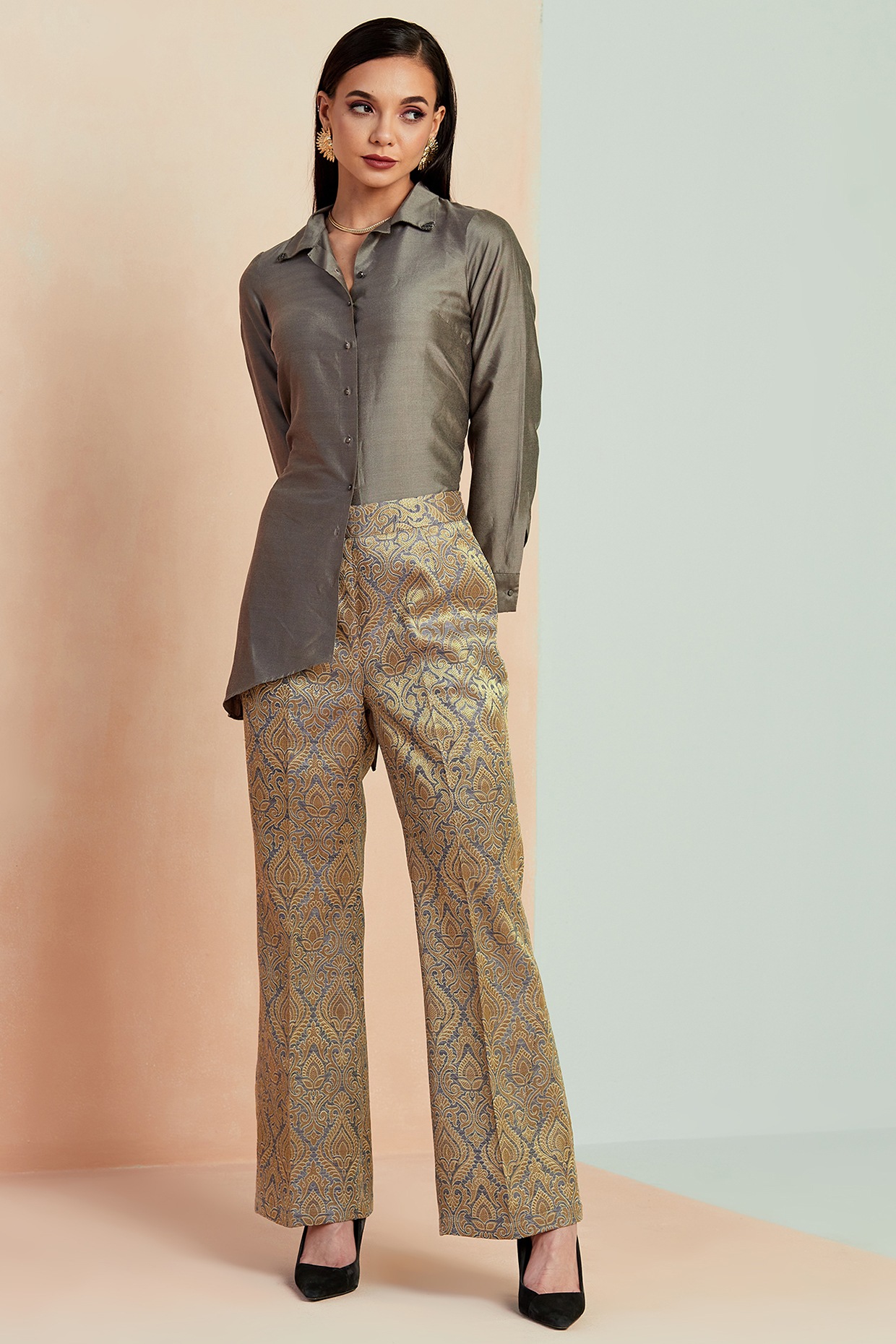 BLACK LADY Slim Fit Women Gold Trousers - Buy BLACK LADY Slim Fit Women Gold  Trousers Online at Best Prices in India | Flipkart.com