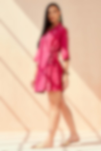 Fuchsia Pink Cotton Dress by SEVENDC