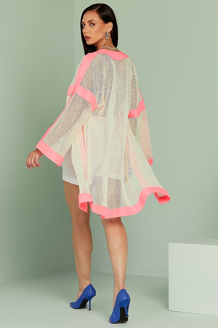 Ivory Cotton Net Cover Up by SEVENDC at Pernia's Pop Up Shop