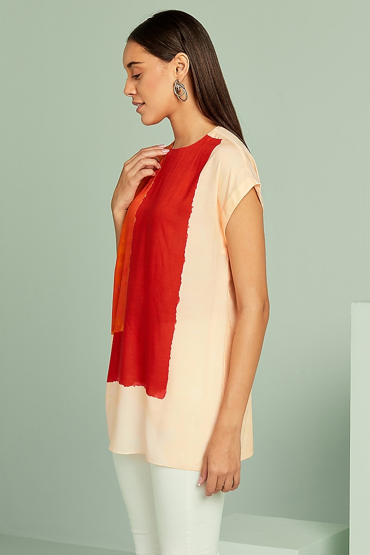 Orange & Peach Cotton Viscose Top by SEVENDC at Pernia's Pop Up Shop