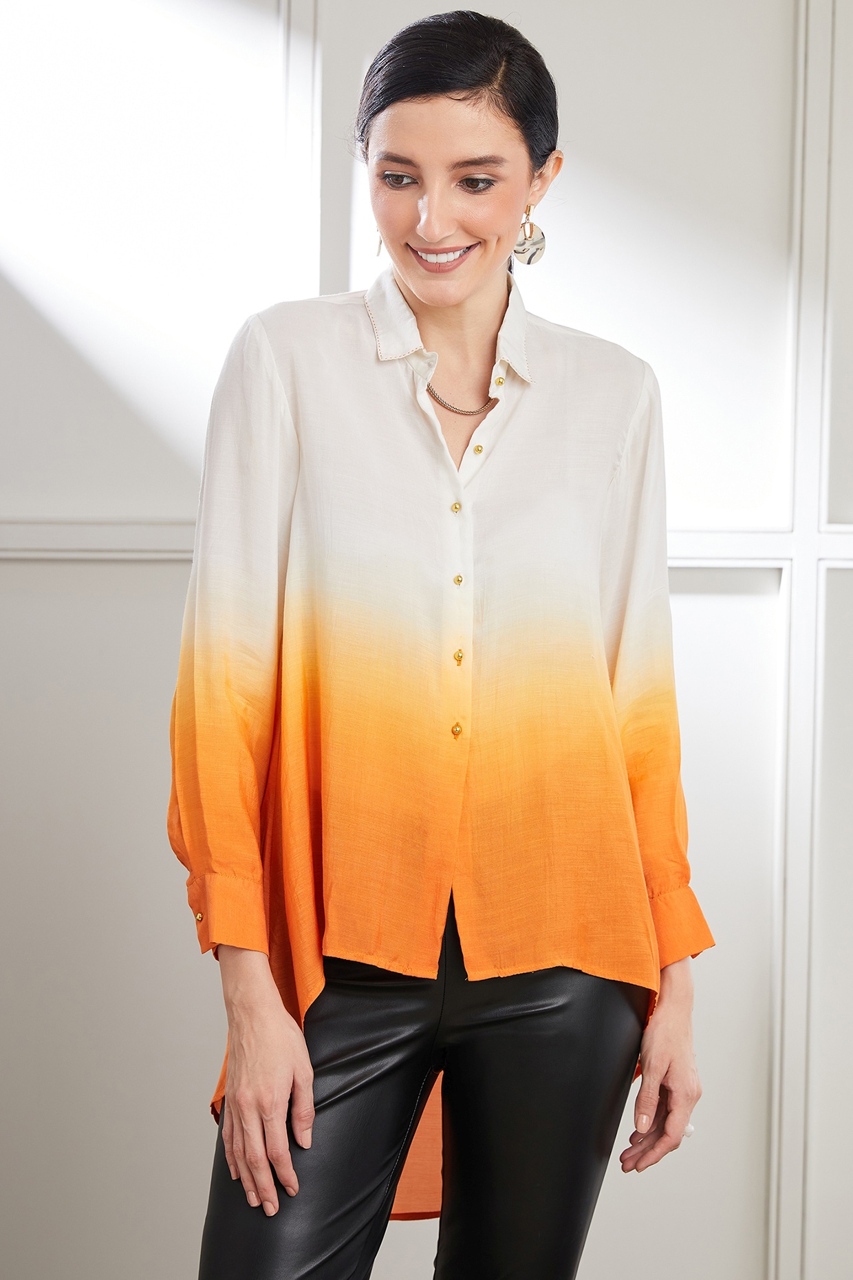 Orange best sale ombre shirt