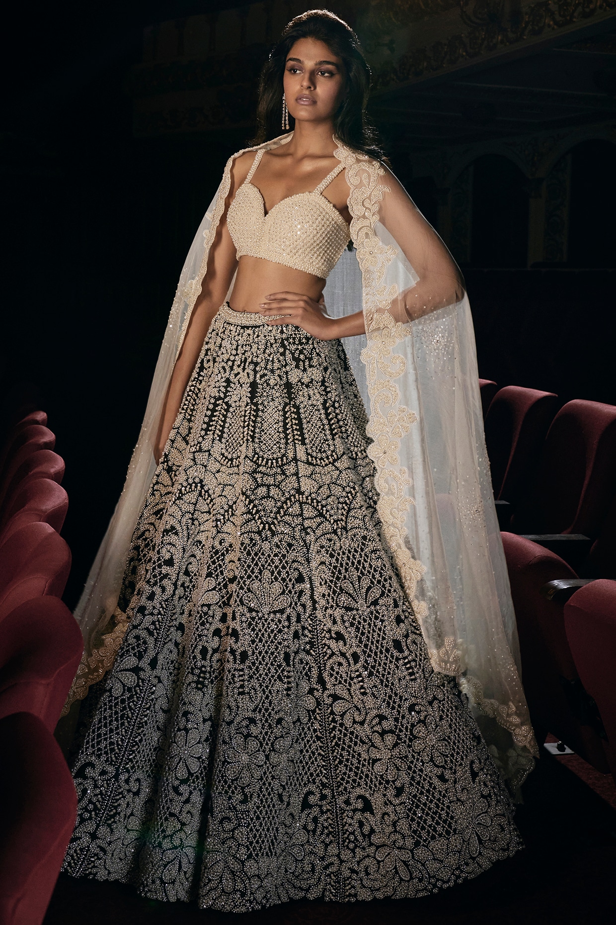 Lavanya The Label Women Pink & Silver-Toned Ready to Wear Lehenga & Blouse  With Dupatta - Absolutely Desi