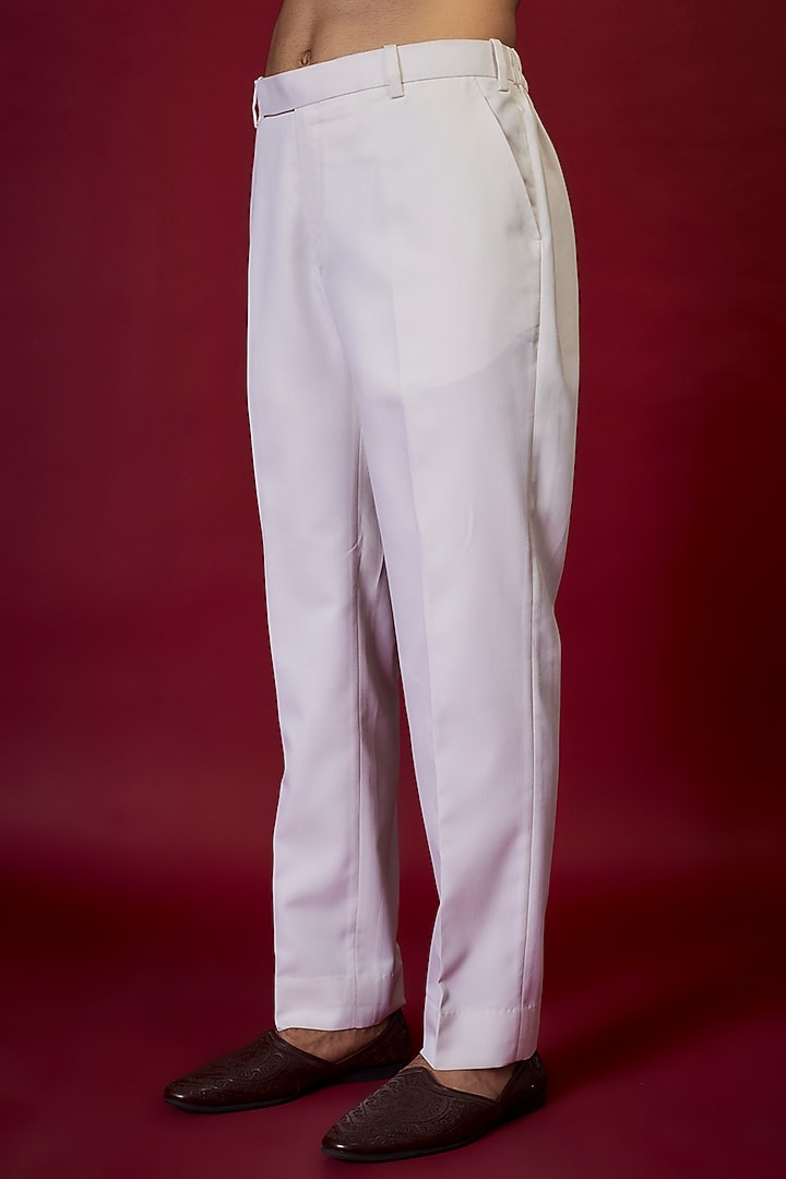 Mauve Raw Silk Pearl Embroidered Groom Sherwani Set by Seema Gujral Men at Pernia's Pop Up Shop