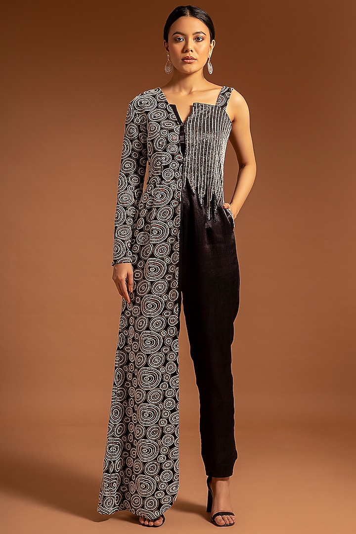 Black Embroidered Jumpsuit Design by SEJAL KAMDAR at Pernia's Pop Up ...