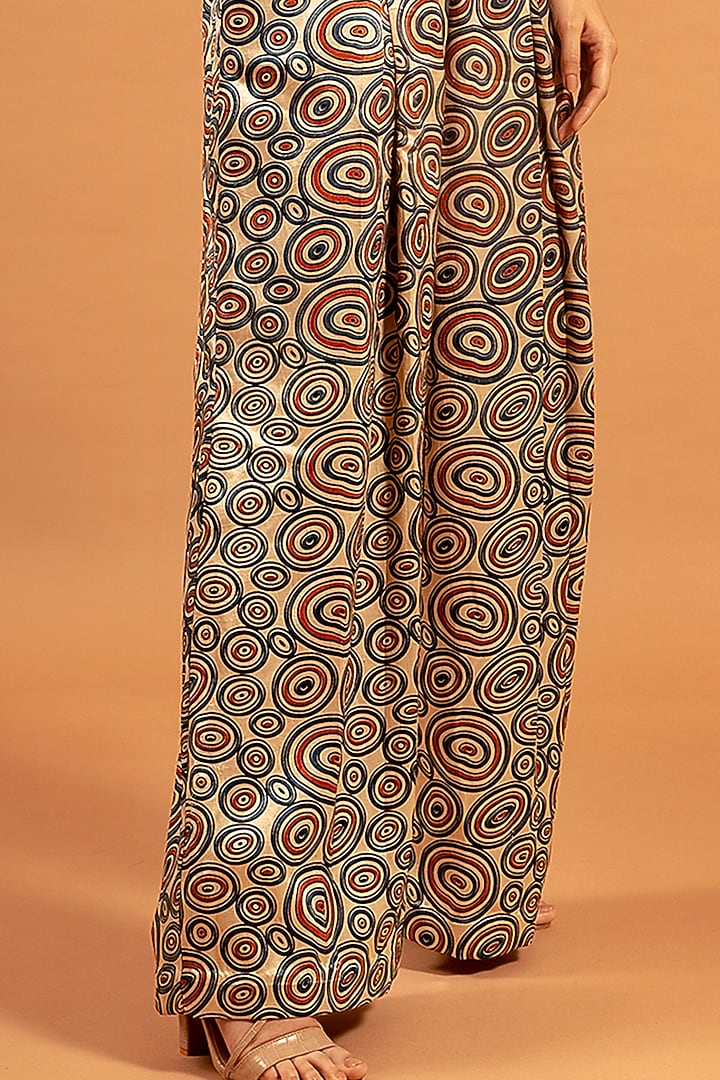 Gold Printed & Embroidered Jumpsuit by SEJAL KAMDAR at Pernia's Pop Up Shop