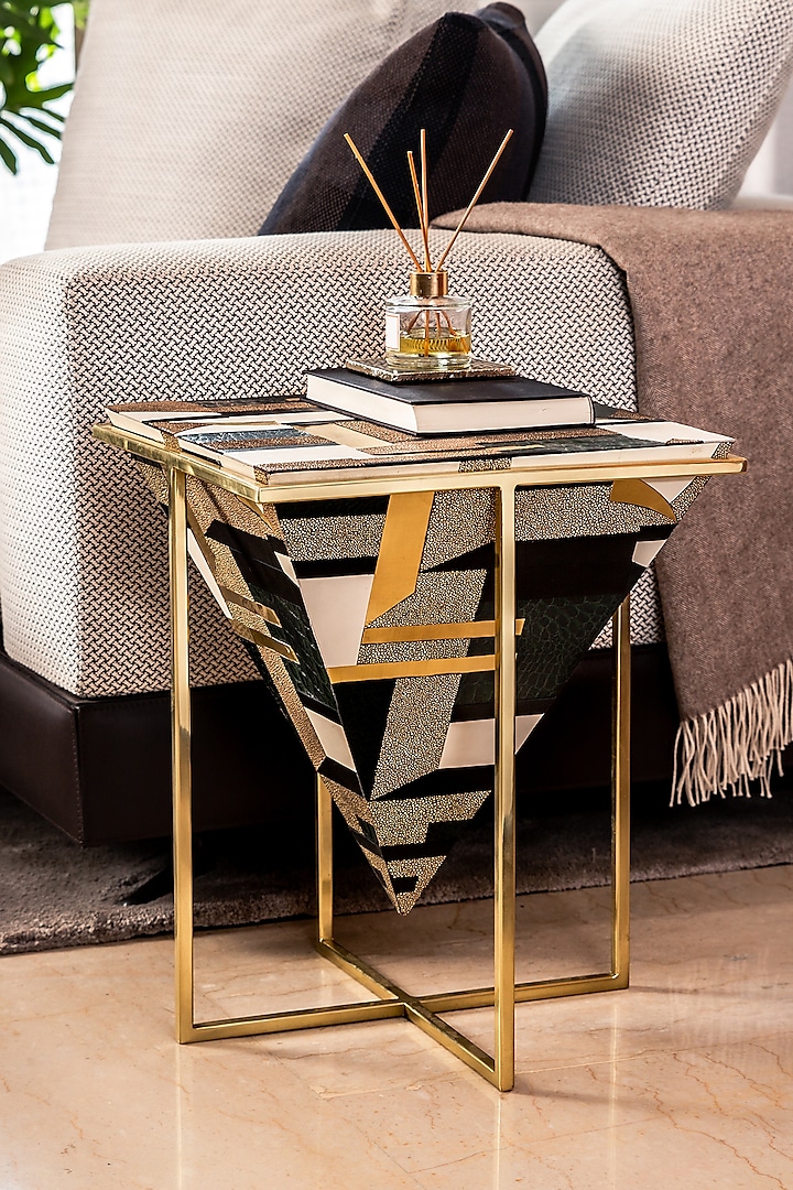 Melange Gold Triad Coffee Table by Serein Decor