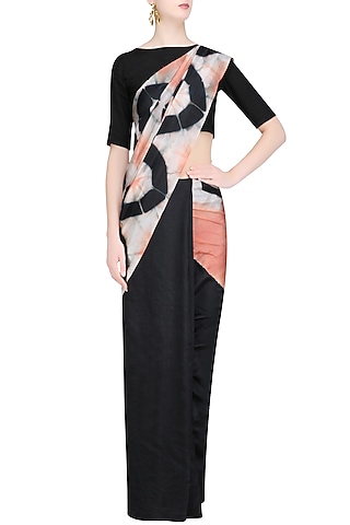 Pure and Peach Silk Clamp Dyed Saree by RESHA