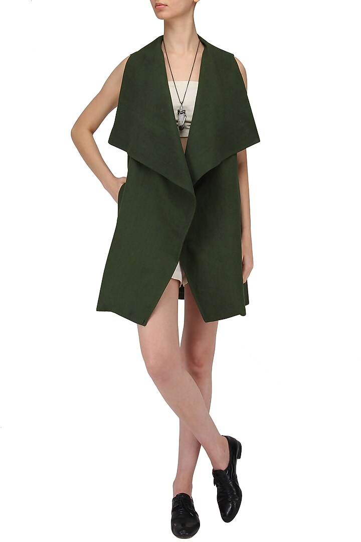 Olive green cordoba jacket available only at Pernia's Pop Up Shop.