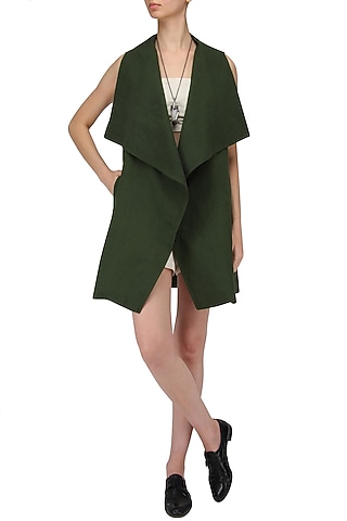 Olive Green Cordoba Jacket by Label Ishana
