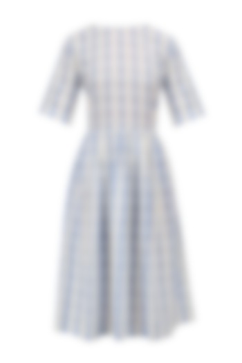 White and Blue Soho Dress by Label Ishana