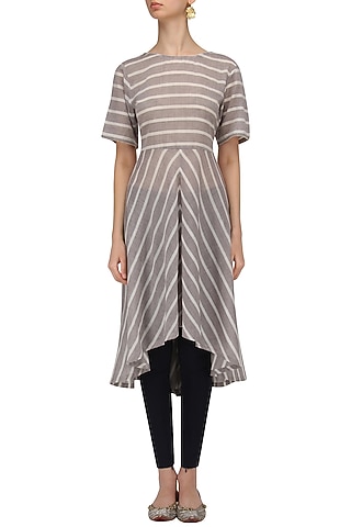 Grey and White Amalfi Tunic by Label Ishana