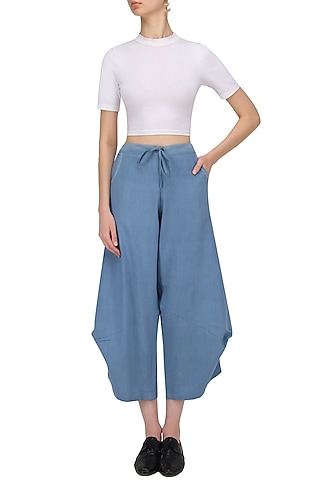 Denim Blue Azur Pants by Label Ishana
