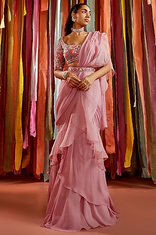 Ruffle Saree - Buy Latest Collection Designer Saree for Women
