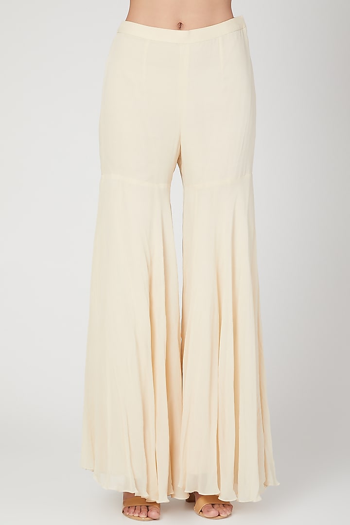 Ivory Embroidered Top With Pants by Sanya Gulati at Pernia's Pop Up Shop