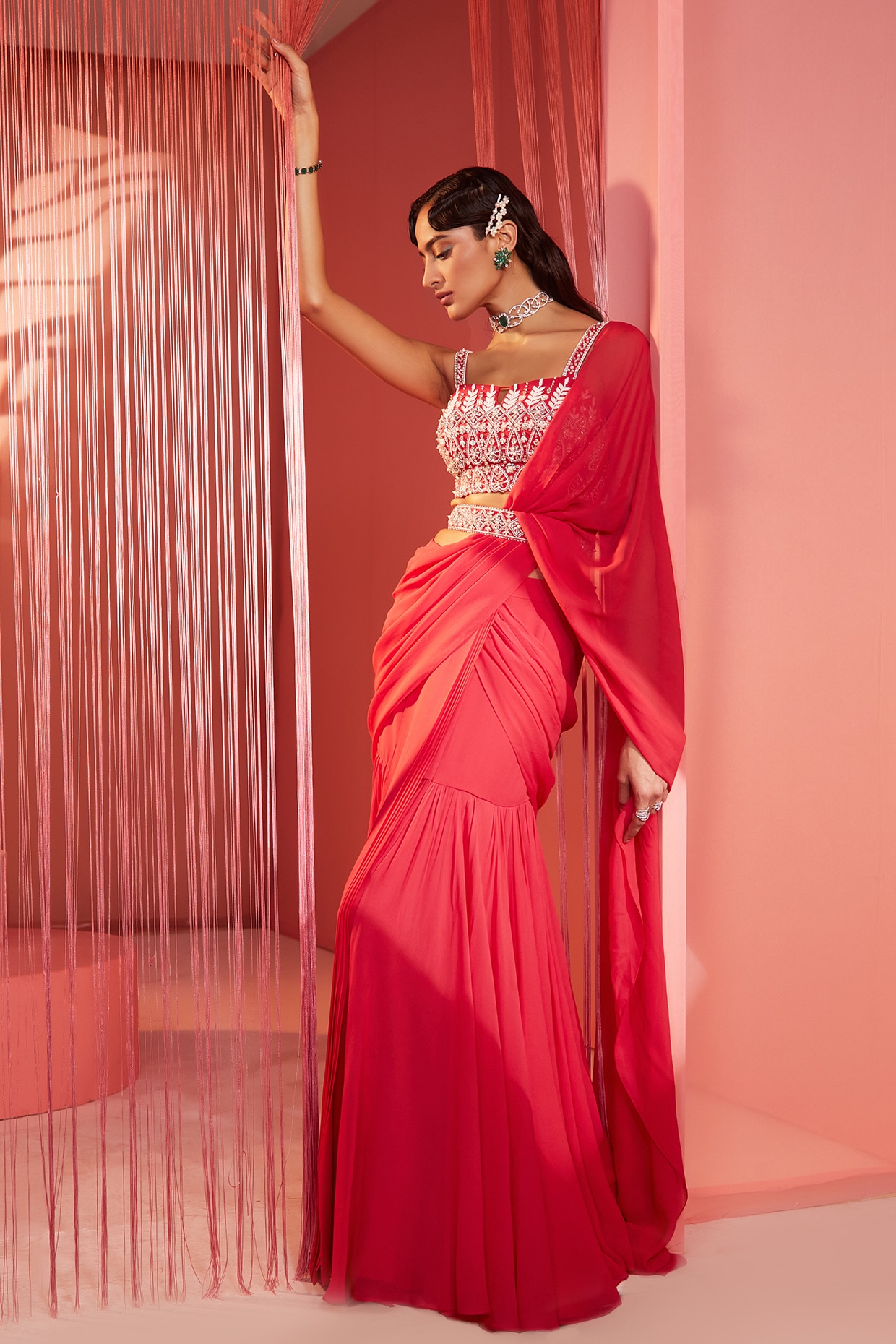Buy latest stitched Designer Gown Saree Belt  AD Singh