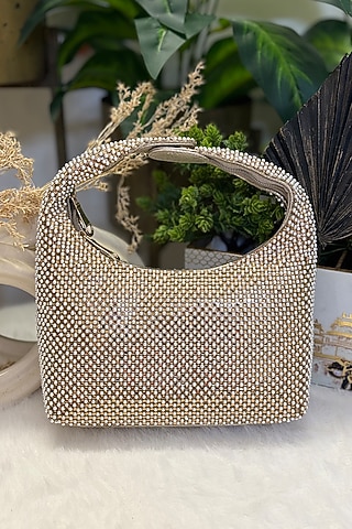 Golden Pearls Clutch by Soniya G Accessories