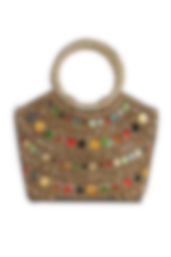 Multi-Colored Silk Stone Clutch by Soniya G Accessories at Pernia's Pop Up Shop