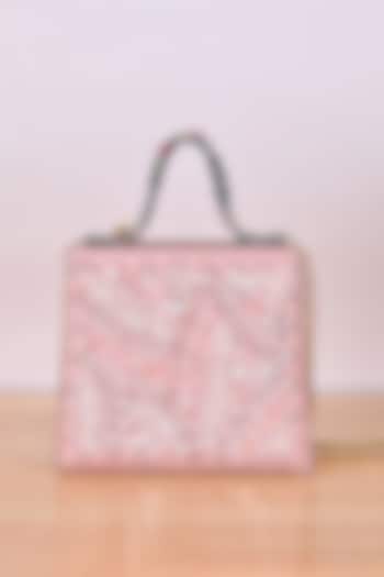 Baby Pink Embellished Clutch by Soniya G Accessories