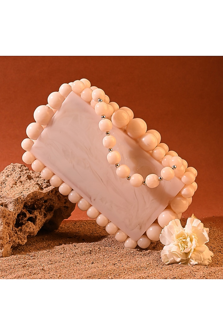 Beige Resin Clutch by Sugarcrush at Pernia's Pop Up Shop