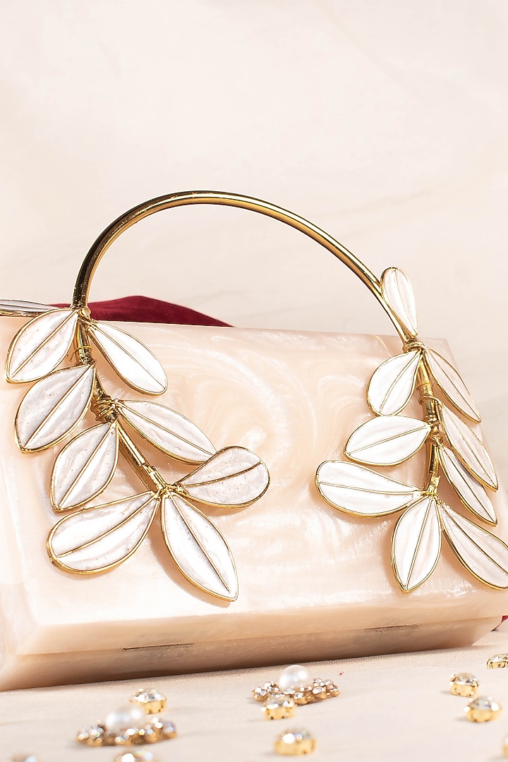 Beige Resin Clutch by Sugarcrush at Pernia's Pop Up Shop