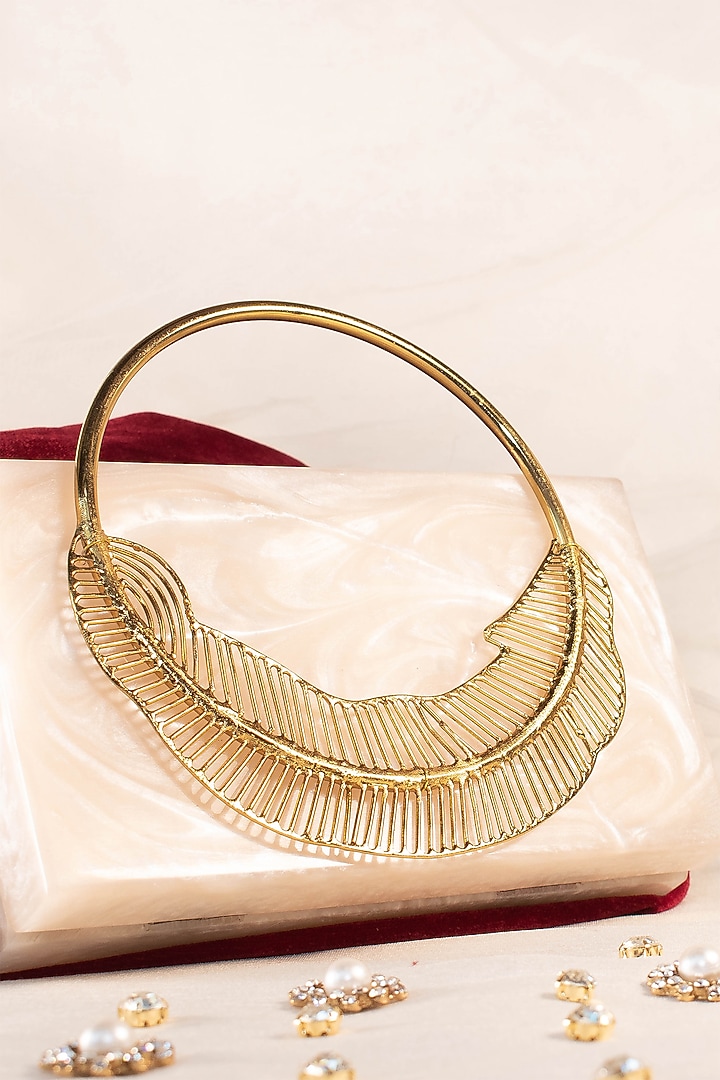 Beige Resin Clutch by Sugarcrush at Pernia's Pop Up Shop