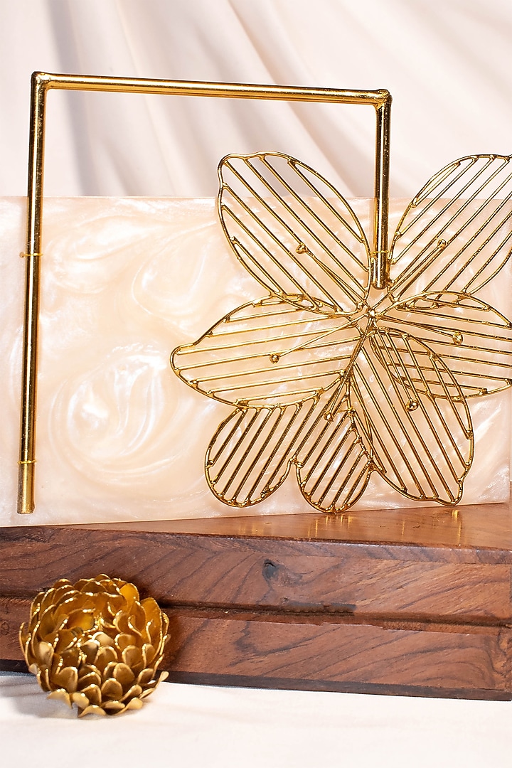 Beige Resin Clutch by Sugarcrush at Pernia's Pop Up Shop