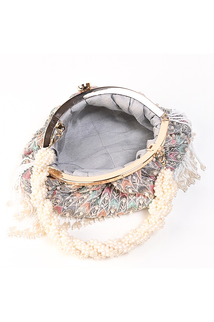 Multi-Colored Raw Silk Embroidered Clutch by Sugarcrush at Pernia's Pop Up Shop