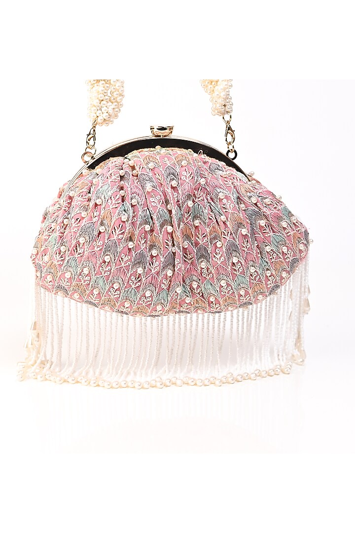 Multi-Colored Raw Silk Embroidered Clutch by Sugarcrush at Pernia's Pop Up Shop