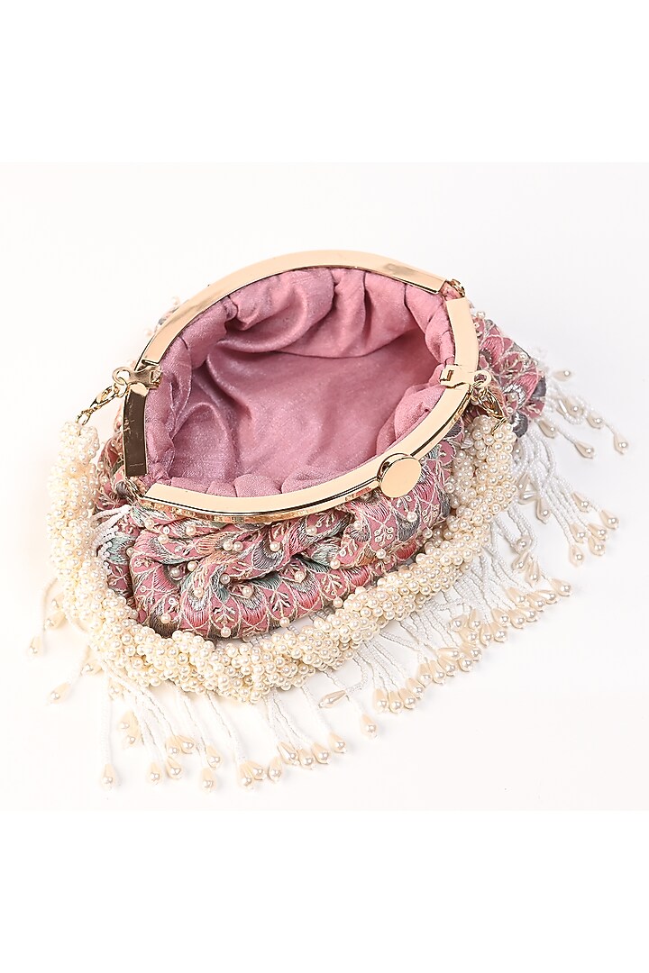 Multi-Colored Raw Silk Embroidered Clutch by Sugarcrush at Pernia's Pop Up Shop