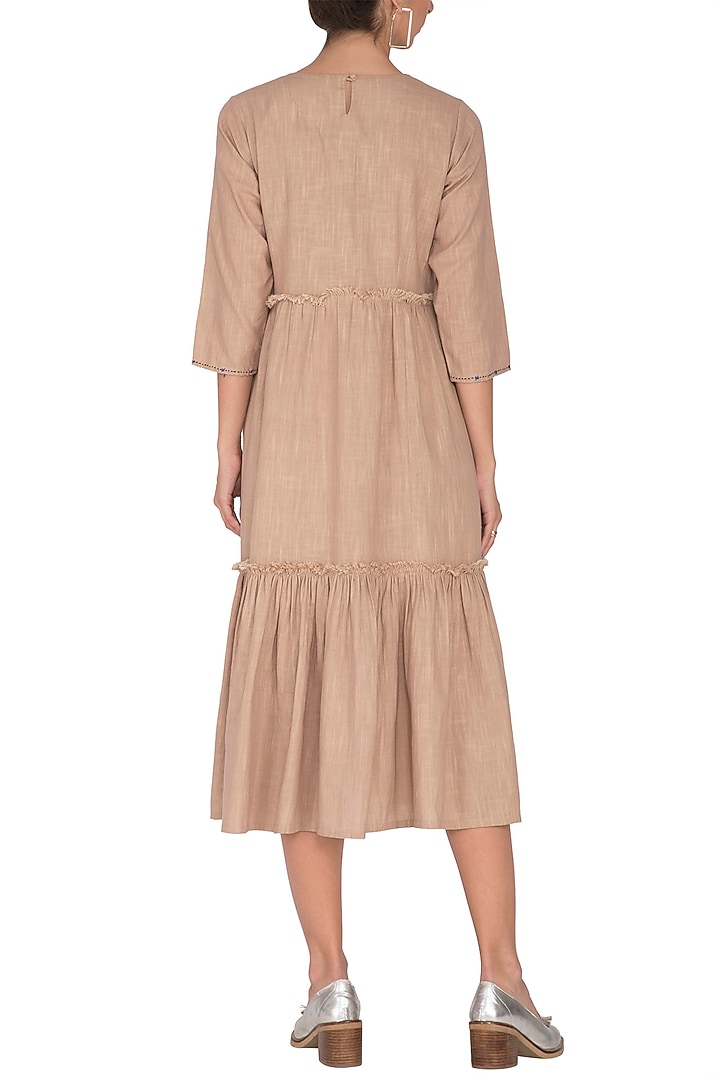 Nude Tiered Summer Dress by Sagaa by Vanita at Pernia's Pop Up Shop