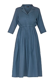 Teal Blue Cotton Dress Design by Sagaa by Vanita at Pernia's Pop Up ...