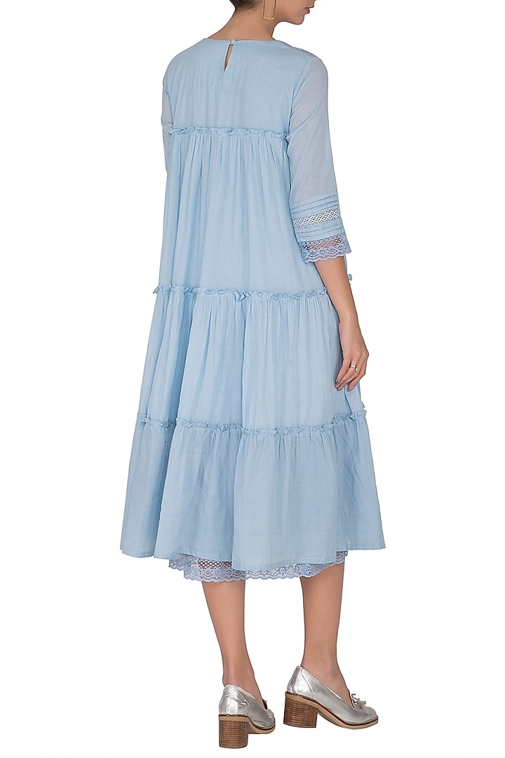 Sky Blue Tiered Summer Dress by Sagaa by Vanita at Pernia's Pop Up Shop