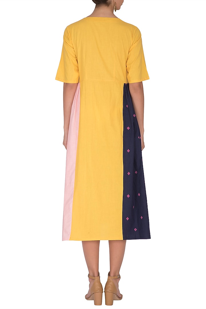 Mustard Panelled Summer Dress by Sagaa by Vanita at Pernia's Pop Up Shop