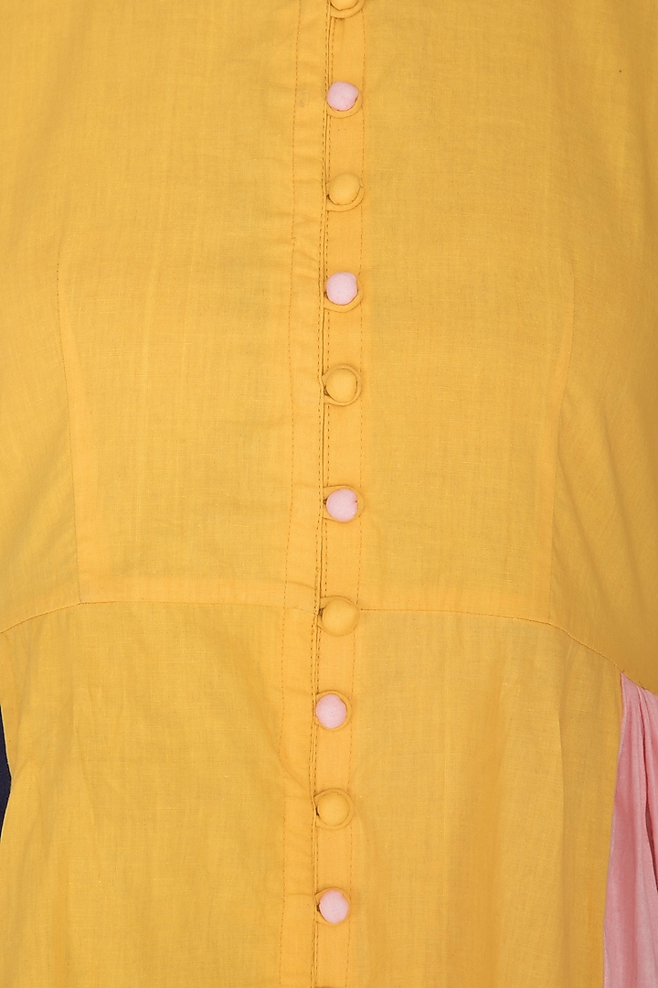 Mustard Panelled Summer Dress by Sagaa by Vanita at Pernia's Pop Up Shop