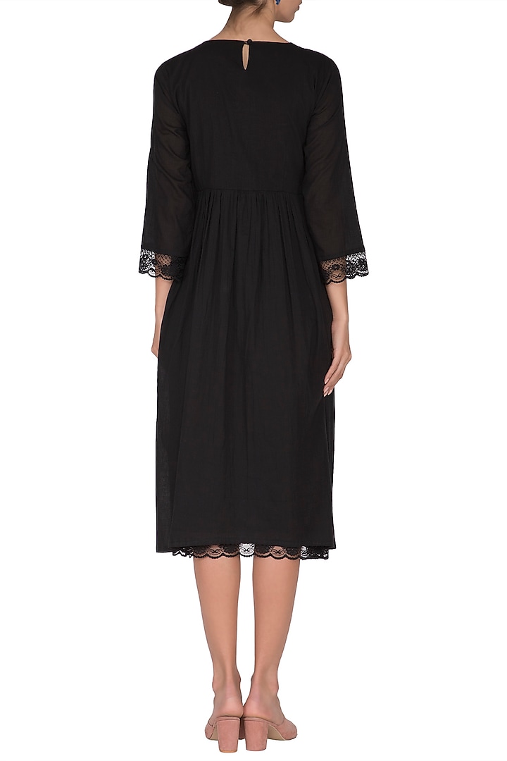 Black Embroidered Summer Dress by Sagaa by Vanita at Pernia's Pop Up Shop