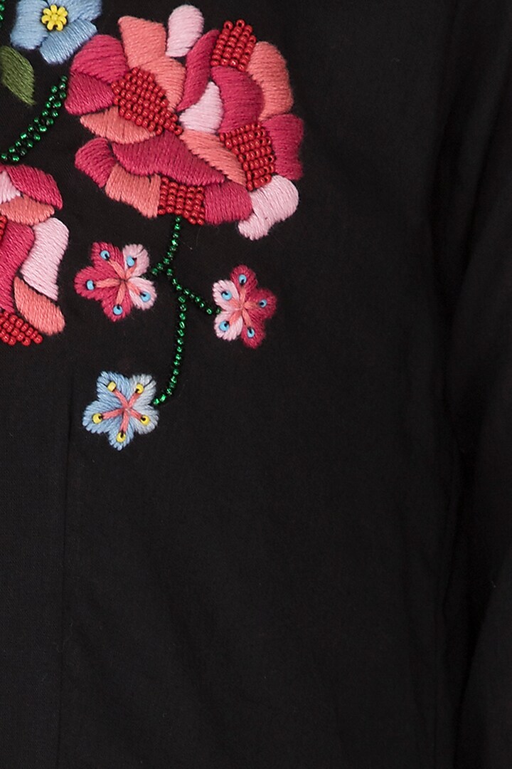 Black Embroidered Summer Dress by Sagaa by Vanita at Pernia's Pop Up Shop