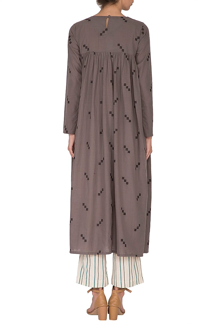 Grey Jamdani Kurta With Pants by Sagaa by Vanita at Pernia's Pop Up Shop