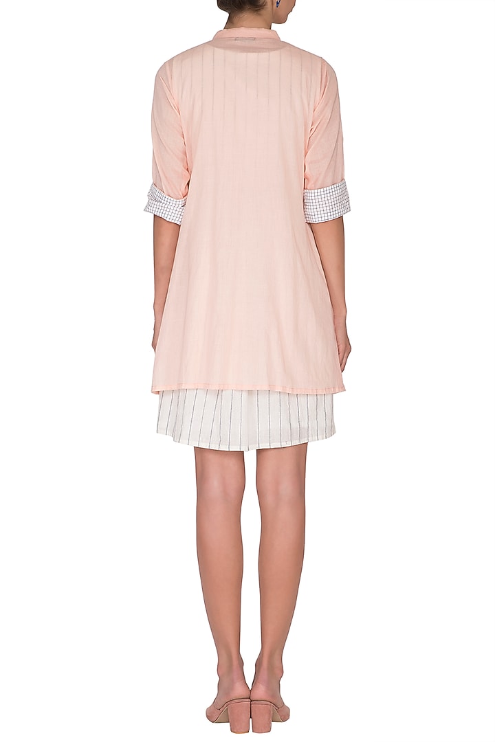 Peach Pleated Jacket With Inner by Sagaa by Vanita at Pernia's Pop Up Shop