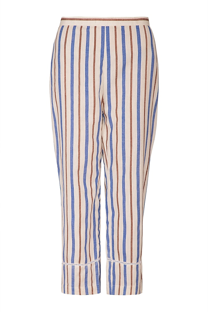 White Stripes Kurta With Pants by Sagaa by Vanita at Pernia's Pop Up Shop