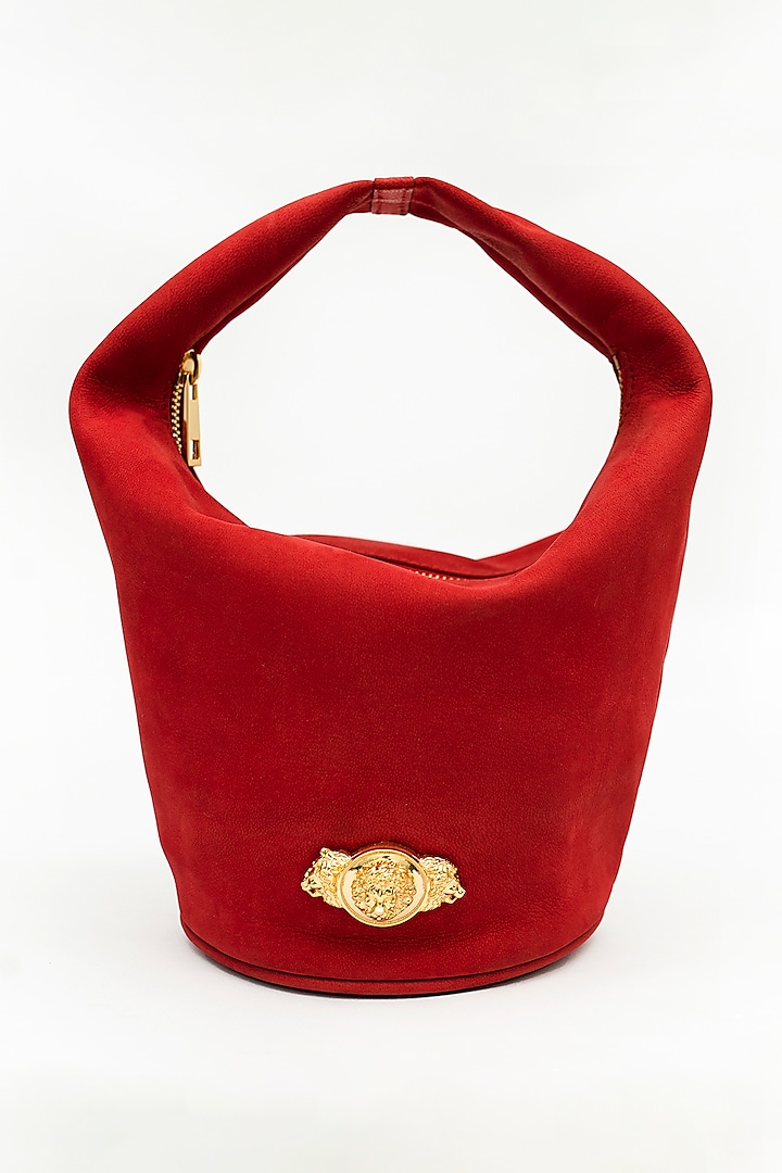 Earthy Red Genuine Leather Handbag by SAURAV GHOSH