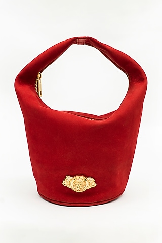 Earthy Red Genuine Leather Handbag by SAURAV GHOSH